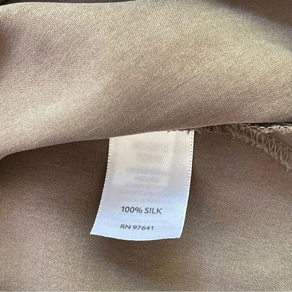 J Jill 3/4 sleeve quarter button silk pockets midi dress olive green size XS - Picture 11 of 11